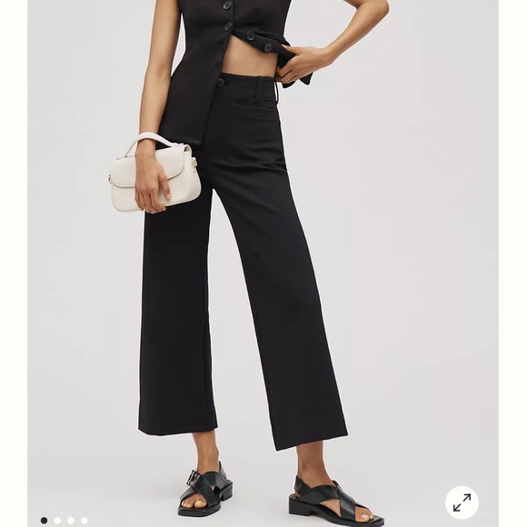 NWOT Maeve Anthropologie Collette Cropped pant black sz 30 - Picture 1 of 11